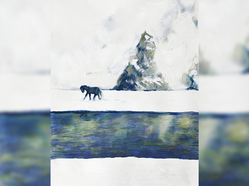 Illustration A4 numérotée - Cheval bleu. Au delà de l'iceberg